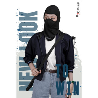 Khăn trùm SWAT X2 vải 3 lớp cao cấp màu đen full, khăn trùm đầu ninja fullface chống nắng, chống bụi