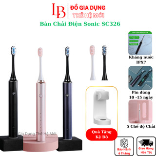 Bàn chải điện Sonic SC326, bàn chải đánh răng điện rung siêu mạnh lông mềm bản 2024