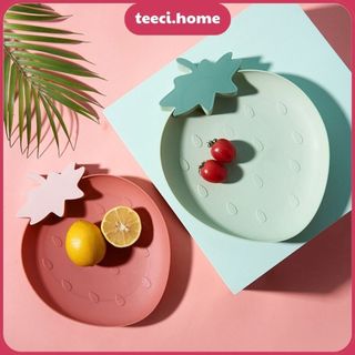 Đĩa Đồ Ăn Vặt Ăn Dặm Đựng Hoa Quả Hình Dâu Tây Siêu Cute TEECI U101