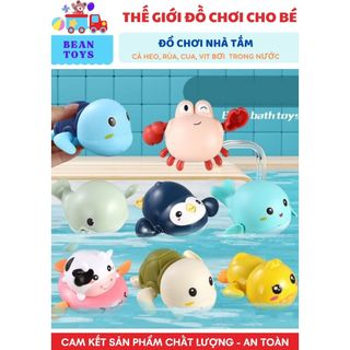 Đồ chơi nhà tắm cho bé rùa cá heo cua vịt bơi lội