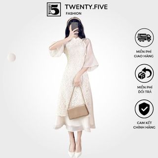 Áo dài cách tân, 3 tà, có gắn nơ có kèm quần Twenty.5 -  SD169