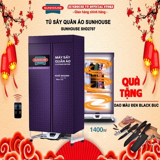 Tủ sấy quần áo Sunhouse SHD2707 - Bảo hành 12 tháng Chính hãng [ Có ảnh +video thực tế ] + tặng dao làm bếp màu đen