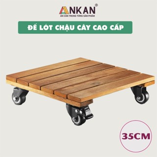 Đế Di Chuyển Chậu Cây ANKAN, Vuông, Vàng, Cạnh 35cm, Đa Dụng, Di Chuyển Chậu Nặng Dễ Dàng Tải 150Kg