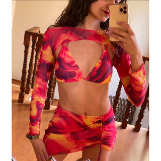 [ Hàng order shein] set bikini loang 4 chi tiết