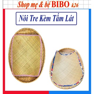 Nôi tre kèm chiếu lát cho bé nằm võng khỏi cong lưng  (Cho trẻ sơ sinh, có thể đặt lên võng xếp)