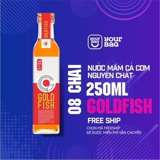 Nước Mắm Cá Cơm GoldFish (250ml x 8 chai). Hương vị đặc biệt, Sản Vật Địa Phương Bình Định.