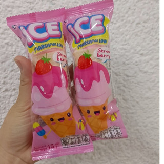 1 cây kẹo kem ốc quế mashmallow có nhân dâu thái lan 15g