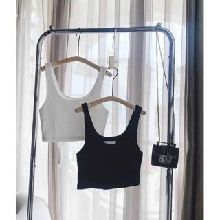 Áo 2s croptop mỏng thun gân cổ U freesize Pumi 15657