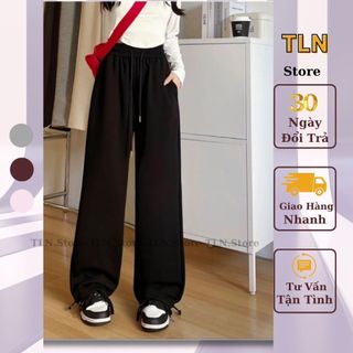 Quần ống rộng nữ Unisex lưng thun bo gấu phong cách hàn quốc chất vải nỉ hàn dày dặn mặc 4 mùa omiost M043-TLN
