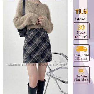 Váy Dạ Xoè Chữ A Hợp Mùa Noel, Váy Ngắn Midi Ôm Body CaoCấp,Chân Váy Công Sở 2 Lớp 4 màu caro HottrenĐ ẹp M24-TLN