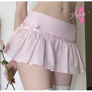 Nabiii- chân váy xếp li xoè y2k đính nơ