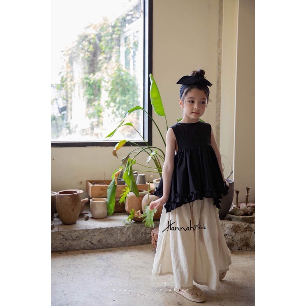 Đầm Đi Biển Cho Bé Gái 8-36Kg, Bộ Mùa Hè Linen Cho Bé Gái Kèm Băng Đô, Quần Áo Cá Tính Cho  Bé Gái, 