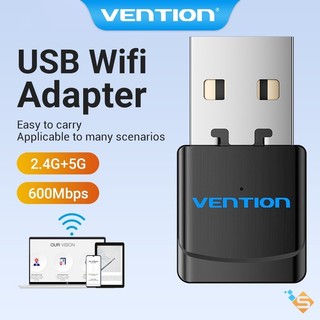 Bộ Thu USB WiFi VENTIONBăng Tần Kép 2.4GHz 5GHz AC / N 600Mbps Bluetooth Cho PC / Desktop / Laptop