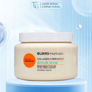 Kem ủ tóc phục hồi hư tổn OLEXRS ARGAN OIL 500ml siêu mềm mượt
