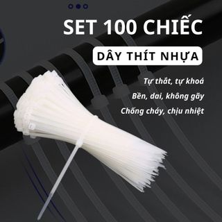Dây rút nhựa, dây thít nhựa, lạt buộc đa năng SET 100 CHIẾC nhiều size