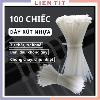 Dây rút nhựa, dây thít nhựa set 100 chiếc, lạt buộc nhựa chắc chắn nhiều size
