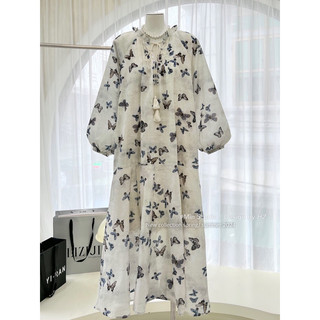 (H2) Váy tơ babydoll in hình fly cổ bèo