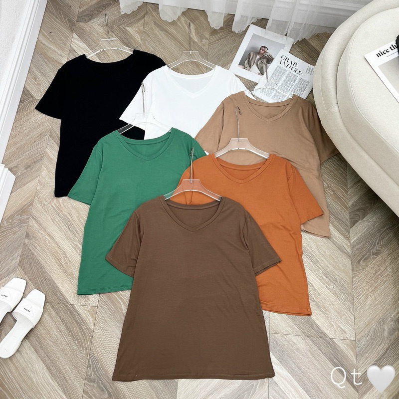 Áo thun nữ cổ tim basic-LADY.Clothing