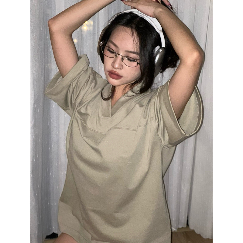 ÁO THUN 𝐕-𝐍𝐄𝐂𝐊 FORM OVERSIZED INDAHOOD STUDIO