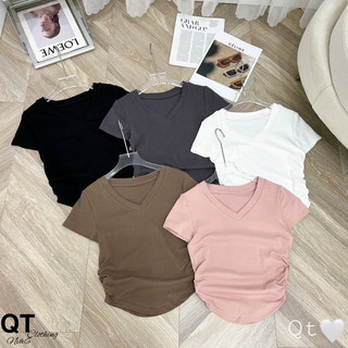 Áo thun cổ tim bo eo-LADY.Clothing