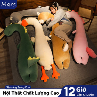 Thú Nhồi Bông Hình🦢 🦖gối lớn phòng ngủ Con Ngỗng Trắng Dễ Thương Gối khủng long màu xám Gối dài dễ thương, gối 🦖🦢