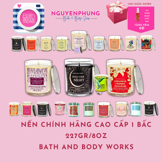 Nến thơm cao cấp loại trung 227gr - 198gr - 1 bấc - bath and body works - 1 tim