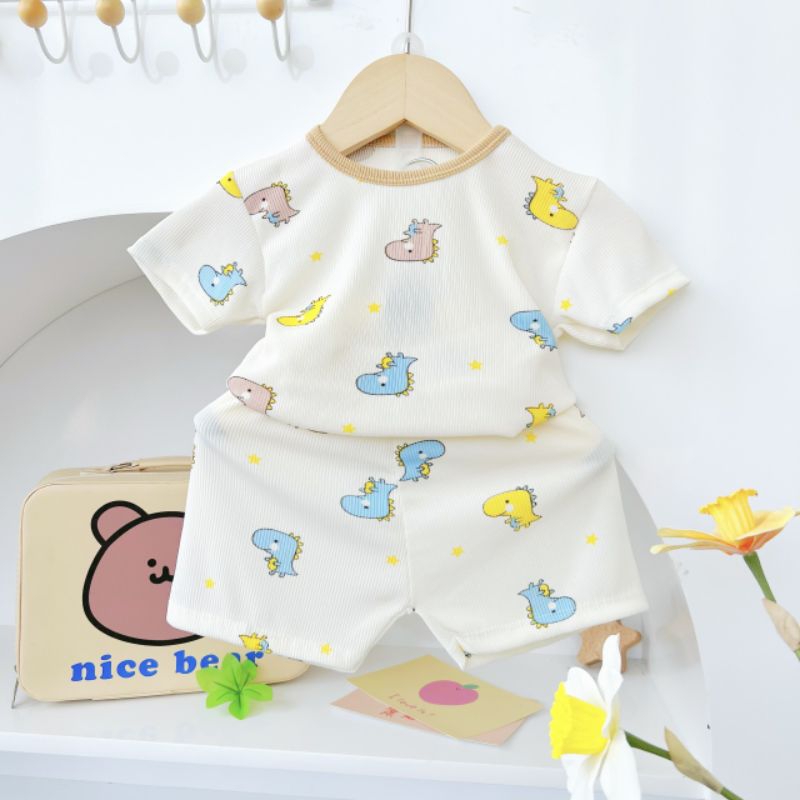 bộ quần áo tăm lạnh sài gòn loại 1 đẹp ,mát size từ 8-18kg