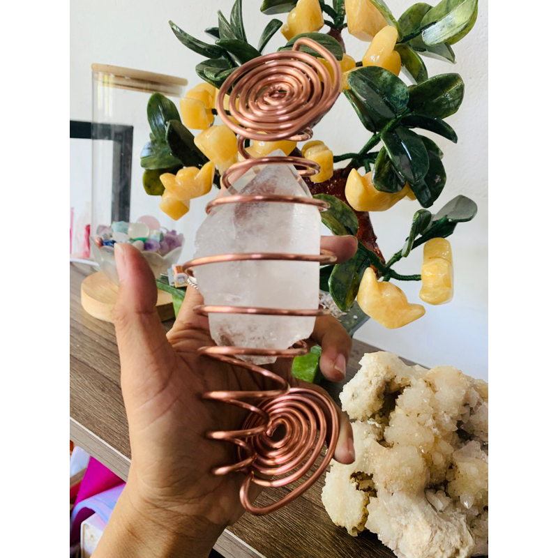 Lõi đồng đỏ nguyên chất lọc nước kèm đá thạch anh to