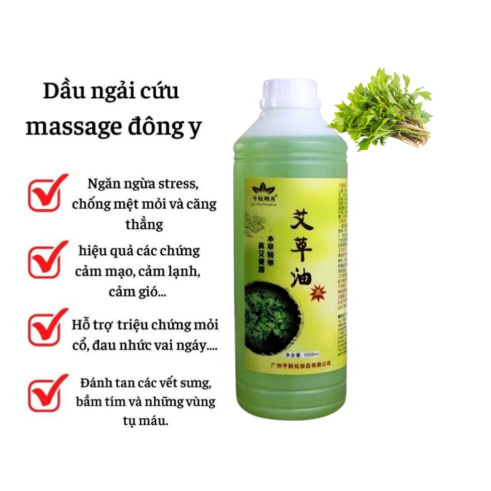Tinh dầu gừng non (1000ml) massage cơ thể, với thành phần tự nhiên từ ngải cứu