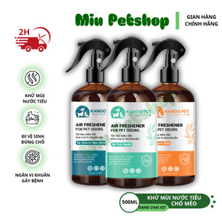  Xịt khử mùi nước tiểu,hỗ trợ pet đi vệ sinh đúng chỗ,khử mùi chậu cát chó mèo KANOO PET giúp khử tận gốc mùi hôi khai 