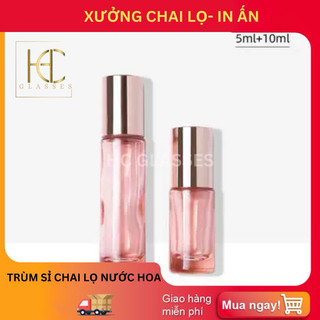 Chai đựng tinh dầu chai thủy tinh bi lăn kim loại dung tích 5ml 10ml