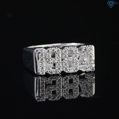 Nhẫn bạc nam năm sinh 1984 đính đá sang trọng cá tính NNA0574 - Trang Sức TNJ