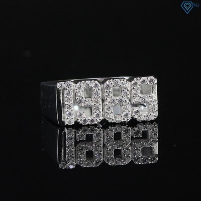 Nhẫn bạc nam năm sinh 1985 đính đá sang trọng cá tính NNA0574 - Trang Sức TNJ