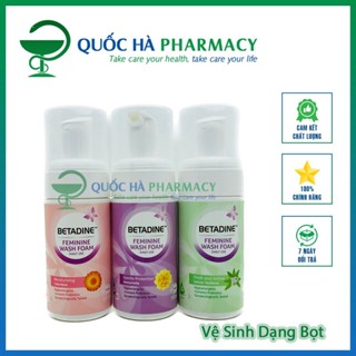 Bọt Vệ Sinh Beta-dine Feminine Wash Foam kháng khuẩn, Fresh & Active Lemon Verbena, Gentle Protection chai 100ml