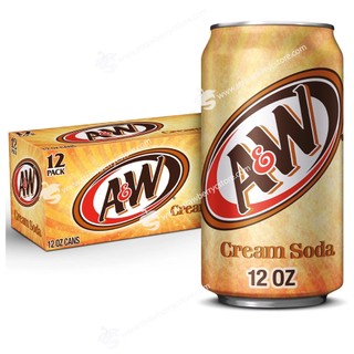 Nước ngọt có gas a&w cream soda, lon 288 ml , lốc 12 lon