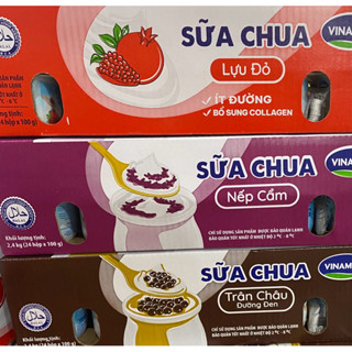 Sữa Chua Ăn Love Yogurt Nếp Cẩm/ Lựu đỏ/ Trân châu đường đen - Vỉ 4 Hộp 100g