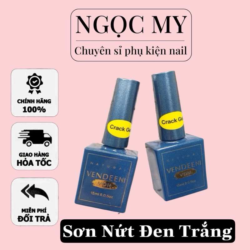 Sơn Nứt  nail lẻ Đen + Trắng,sơn móng tay