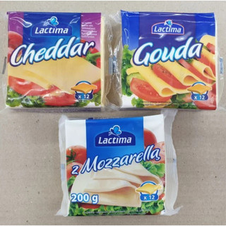 [Date Mới] Phô Mai Lát Lactima Cheddar / Gouda / Mozzarella 200gr