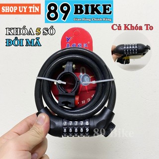 Khoá dây 5 số cao cấp cho xe đạp đổi mã - khóa số treo yên xe đạp chắc chắn - khoá 5 số