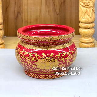 Bát hương màu đỏ,lư hương thờ cúng gấm đỏ cao cấp