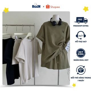 Đồ bộ kèm chân váy thể thao nữ hình thêu con ngựa chất vải cotton co giãn 4 chiều nằng động