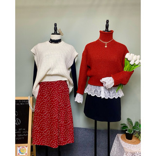 Áo len 2hand/ chân váy voan 2hand