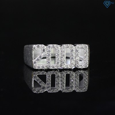 Nhẫn bạc nam năm sinh 2000 đính đá sang trọng cá tính NNA0574 - Trang Sức TNJ