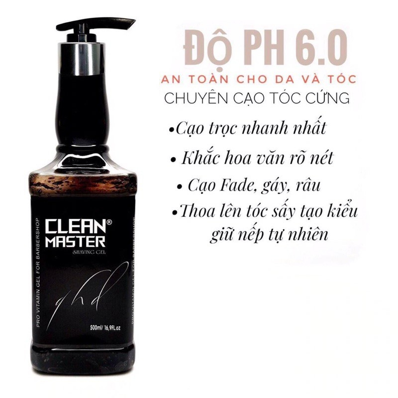 Gel Cạo Râu - Cạo Trọc - Cạo Viền CLEAN MASTER NEW 500ml  - Celeman