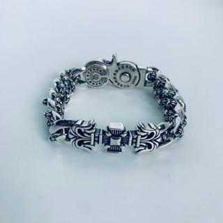 Lắc tay Chrome Heart Floral bạc fullbox cao cấp. - Chrome Heart Store