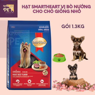 Thức ăn hạt smartheart dành cho giống chó nhỏ vị bò nướng - kikino