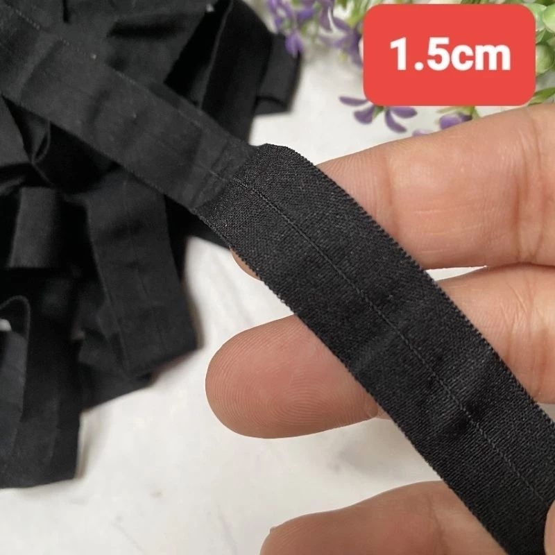 Chun kẹp viền mềm màu đen size 1.5cm ( dây 10 mét)