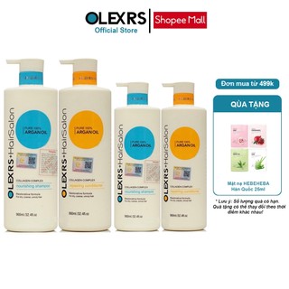 Cặp dầu gội xả Olexrs Argan Oil Collagen Hair Salon, Dầu gội phục hồi tóc, chống rụng kích mọc tóc
