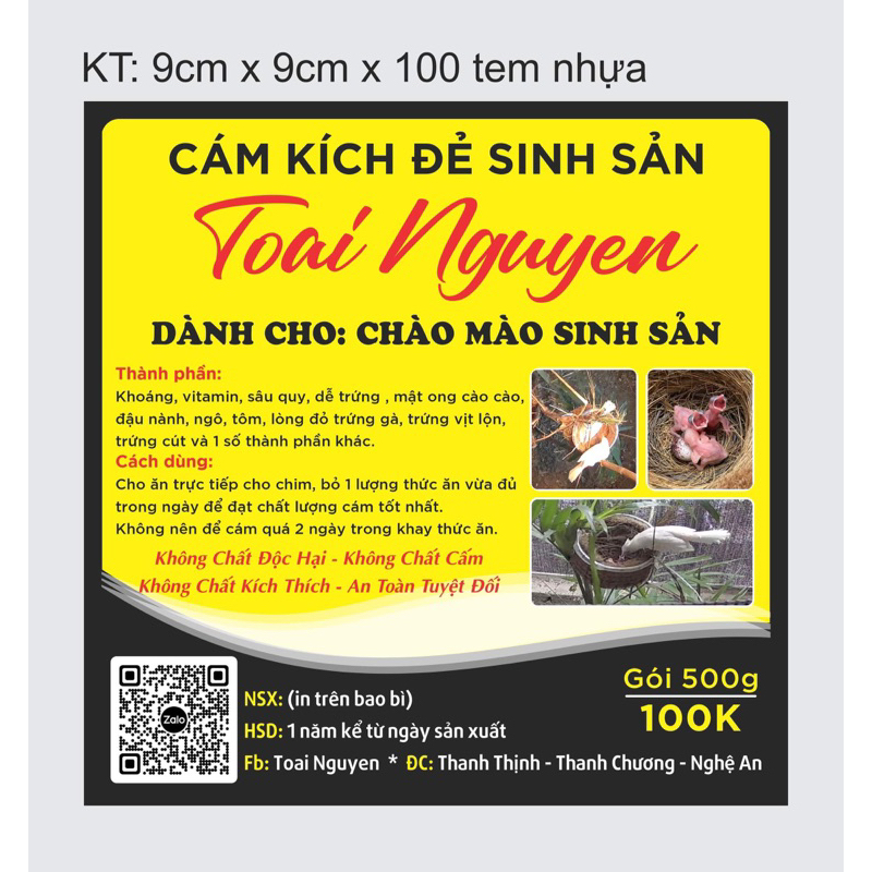 cám kích đẻ cho chào mào