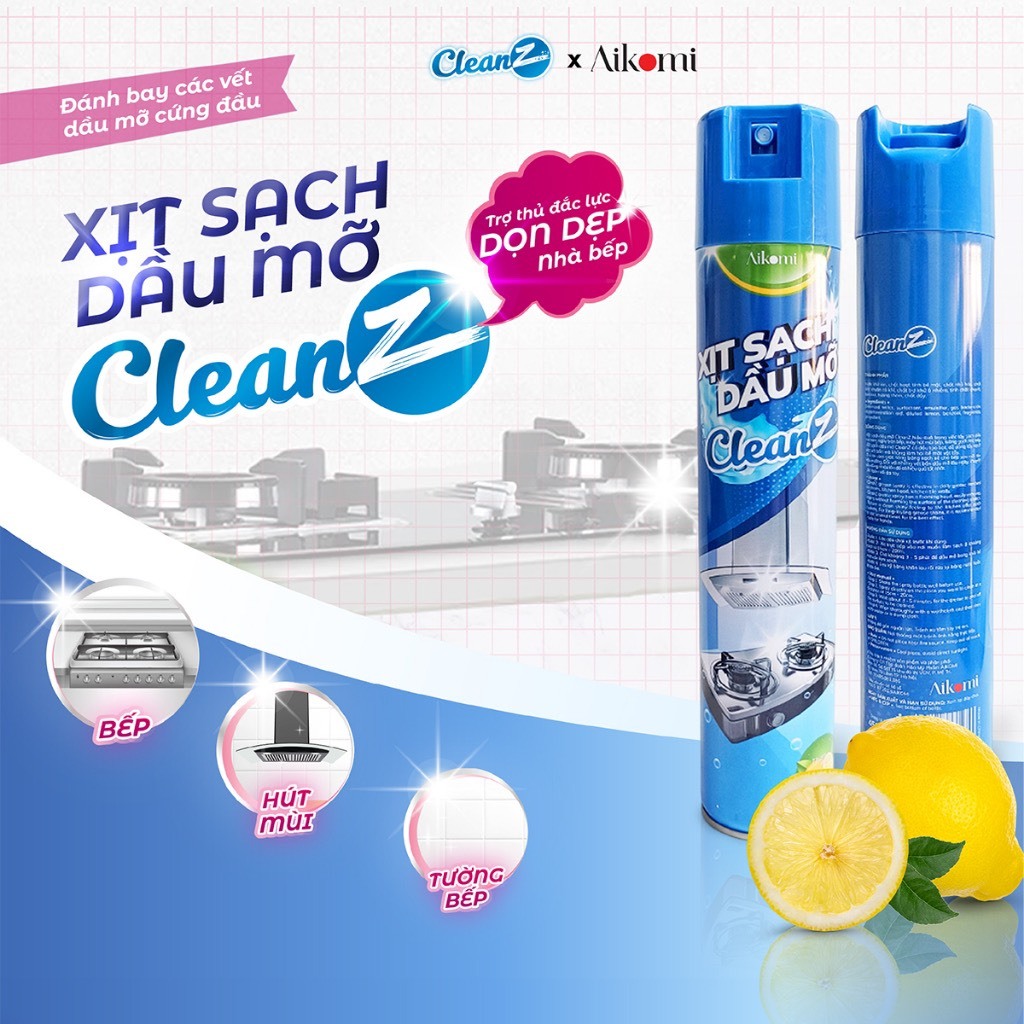 Xịt sạch dầu mỡ CleanZ 450ml